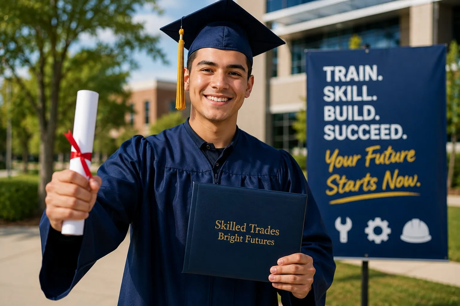 Trade school graduate. Workforce Pell covers short-term training